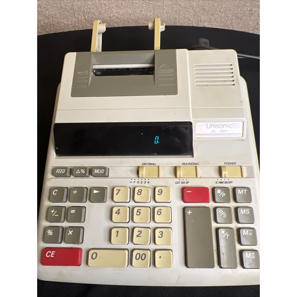 Unisonic XL-1257 Electronic Calculator Printer Works Read
